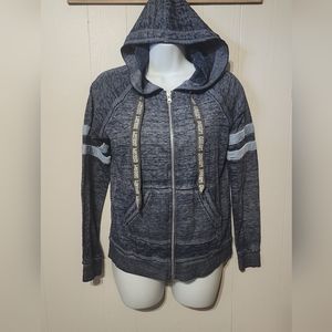 No Boundaries Women's Zip Up Hooded‎ Sweatshirt Jacket XS Lightweight Blue  B176